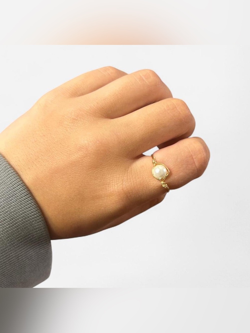 Pearl Wire Wrapped Ring